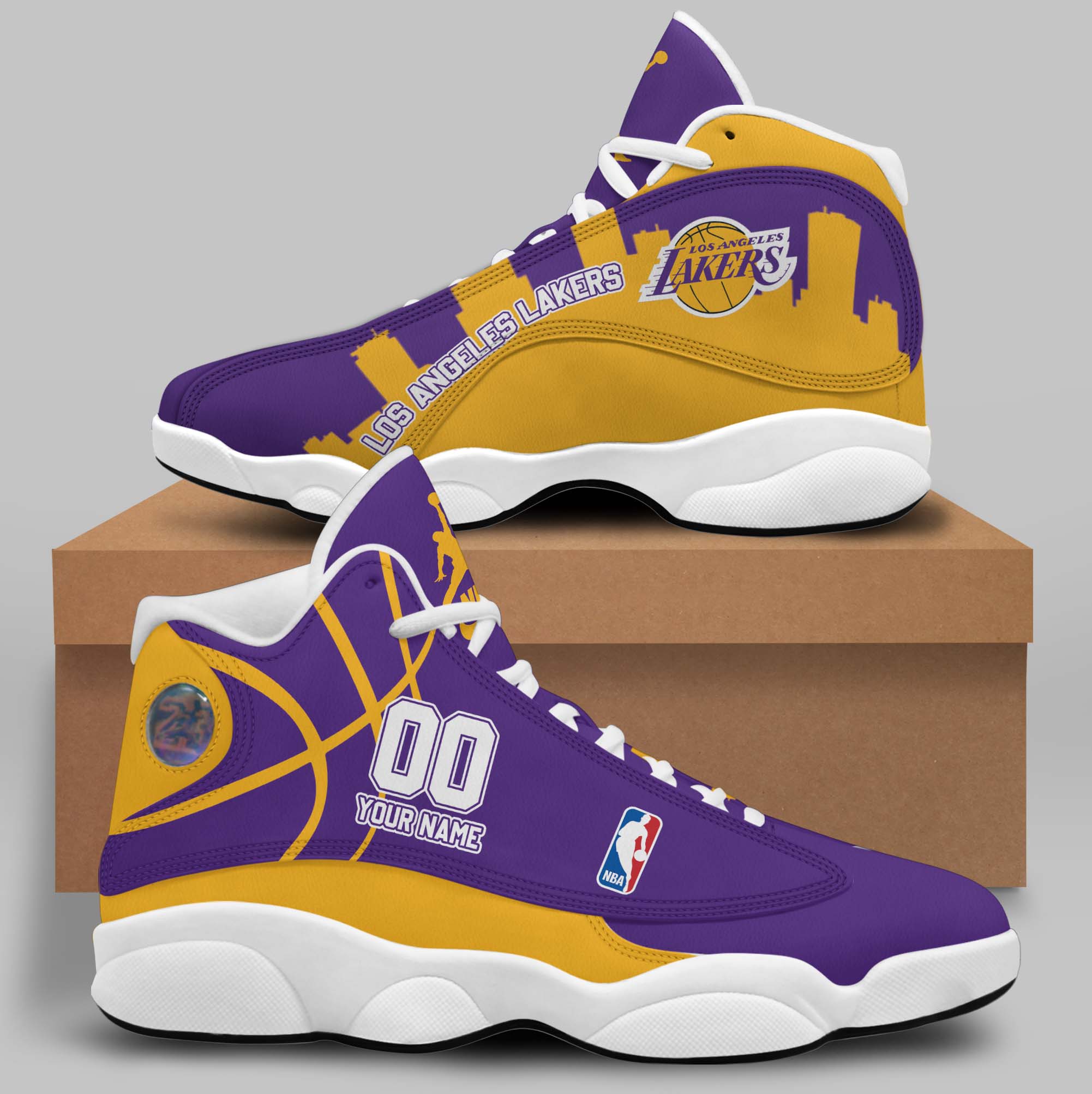 Los Angeles Lakers Nba Custom Sneakers Air Jordan 13